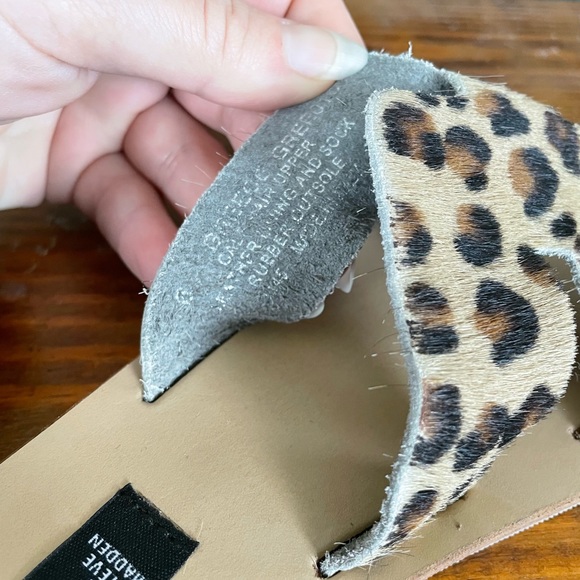 NWOT Steve Madden Greece Cheetah Print Leather Slides Sandals - Picture 9 of 9